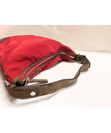 borsa Borbonese in tela rossa e pelle di tapiro