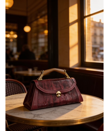 Borsa in rettile a mano e a...