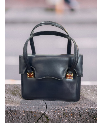 Borsa in pelle blu della...