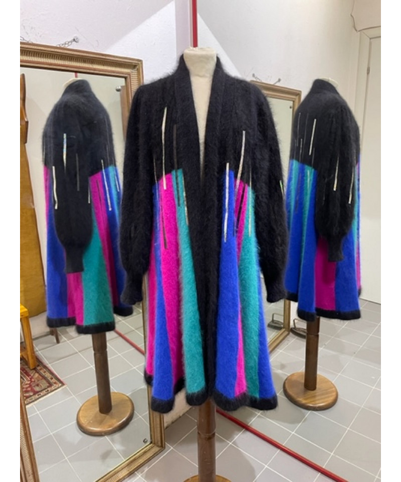cappotto, soprabito Vintage in angora e lana