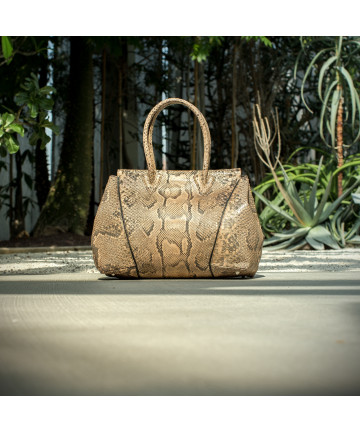 Borsa in pelle stampa rettile