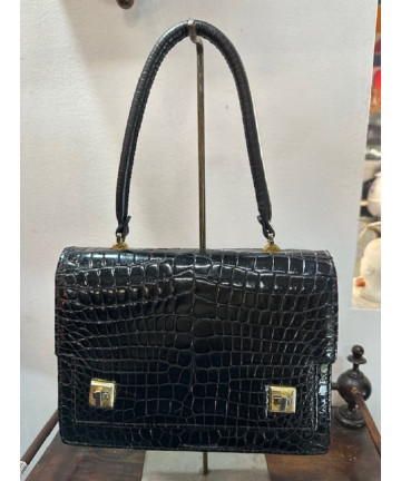 Borsa in coccodrillo nero...