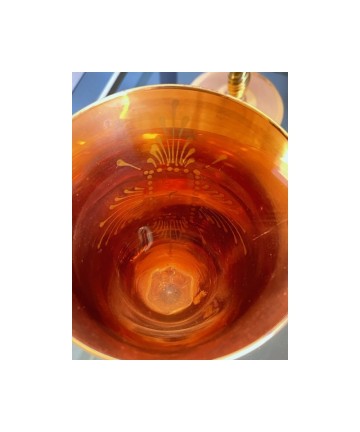 6 bicchieri a calice in vetro e oro Murano