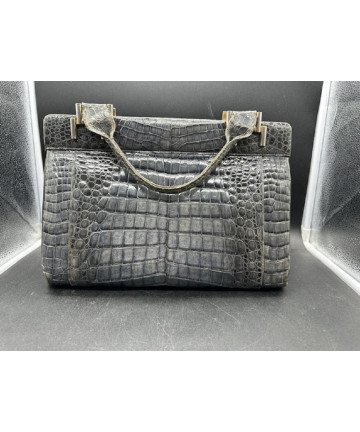 Borsa in coccodrillo grigio...